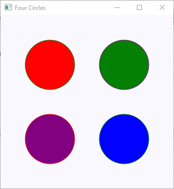 four circles in four quadrants