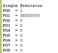 Screen Dump of Registers