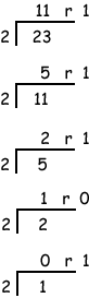 conversion of 23