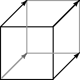 Cube, back face displaced from front face