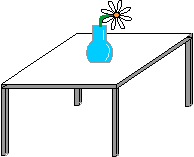 Table with beautiful flower