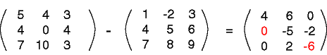 Answer to subtraction problem