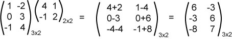 Three by two times a two by two