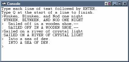 console window