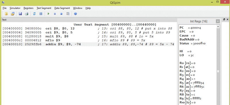 A Run of the Program