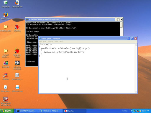 Desktop with Notepad