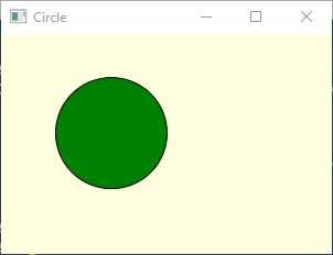 Green Circle in a Yellow Window