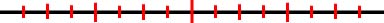 Sixteen quarter-inch lines