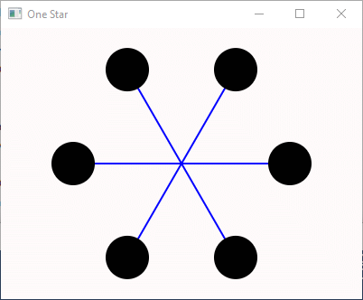 Six-branched star with circles at ends