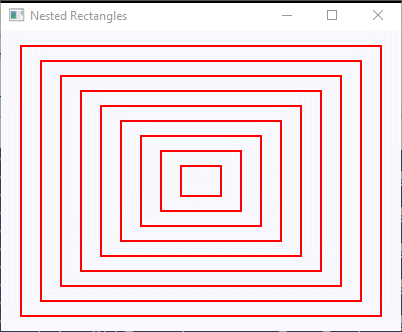 Many nested rectangles, centered in the window