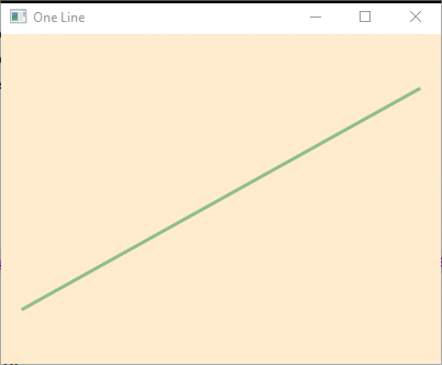 One sea-green line, diagonally across the scene