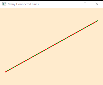 Many red and green lines, connected into one line